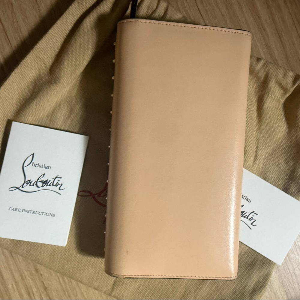 Christian Louboutin Macaron Wallet Calf Spikes Mystic Pink Gold - Picture 13 of 16